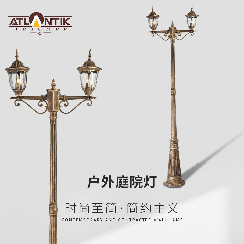 厂家欧式庭院灯别墅园林灯压铸铝庭院灯双头庭院灯园林欧式景观灯