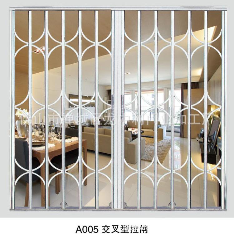 不锈钢拉闸门拉闸配件铝合金拉闸可伸缩防盗铁拉闸门阳台门