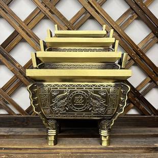 纯铜鼎摆件盛鼎方鼎宝鼎盛千秋全铜鼎开业乔迁办公室摆件家居装饰