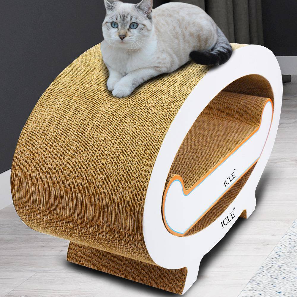 猫抓板-瓦楞纸纸制猫玩耍板-出口欧洲特大枕头鸡蛋套装-白色