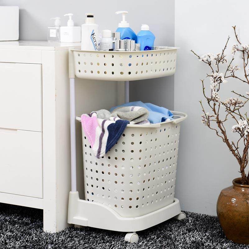 多层家用脏衣篮带滑轮塑料卫生间放脏衣服收纳篮子浴室置物架,节庆用品/礼品,新娘配件,淘宝优惠券,粉丝福利购,淘宝优惠卷