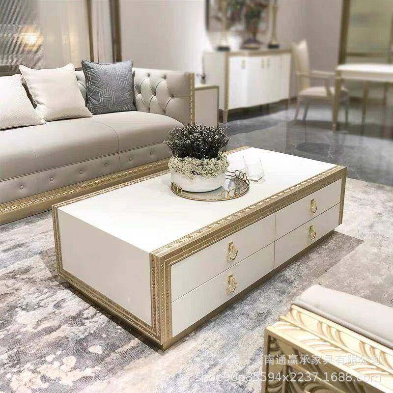 美式轻奢实木方形茶几小户型简约新古典客厅收纳柜白色实木储物柜,节庆用品/礼品,新娘配件,淘宝优惠券,粉丝福利购,淘宝优惠卷