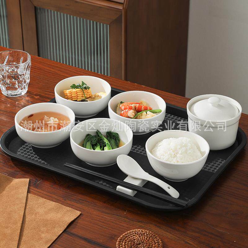 陶瓷月子餐具套装产妇一人食小碗菜食堂专用餐具可印字