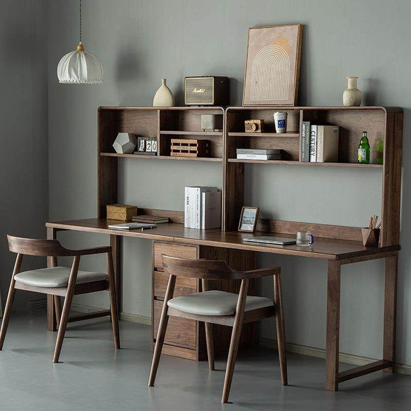 北美黑胡桃木全实木双人书桌书柜一体书房现代简约自由组合电脑桌,智能设备,其他智能设备,淘宝优惠券,粉丝福利购,淘宝优惠卷