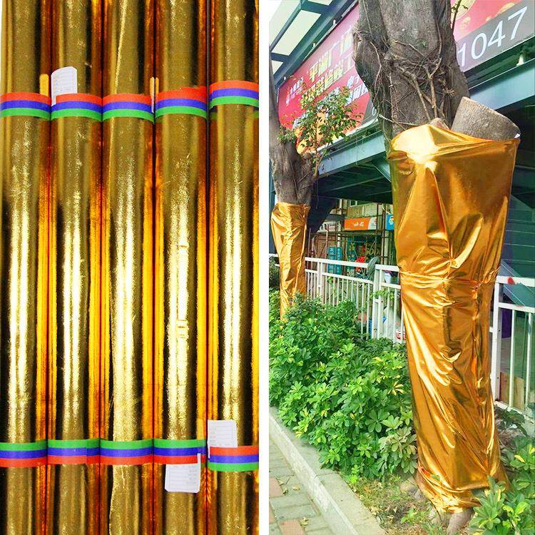 圣诞装饰品烫金布料包柱子皱金布红婚庆包树节日舞台布婚礼