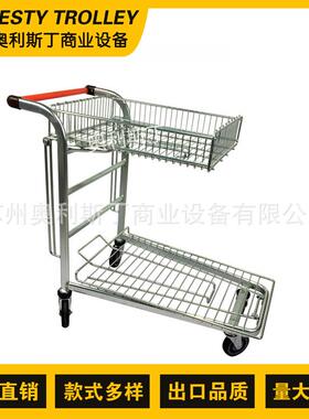 双层超市理货车 AG-WT06物流理货推车 金属仓库理货车