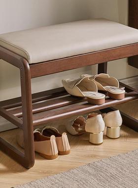 家穿逸鞋实木换凳入户进门口54641鞋凳鞋柜鞋架门长条更衣凳