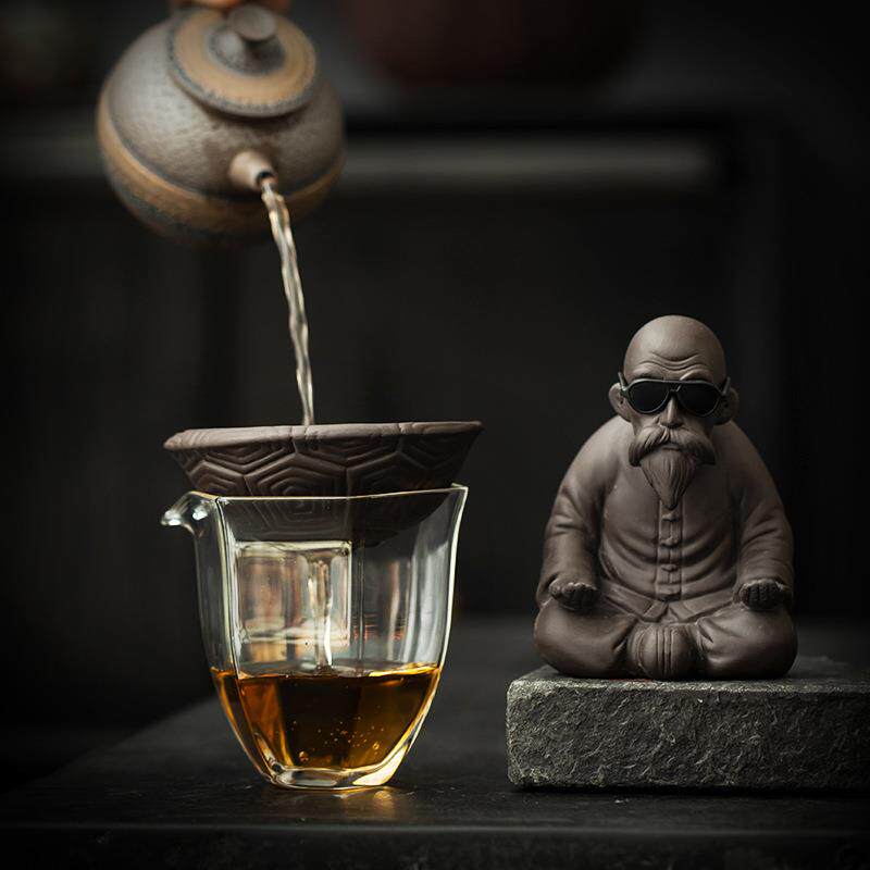 意紫乌龟茶漏家TPW用茶叶过滤器全瓷茶网滤龟壳滤陶瓷茶宠龟砂爷