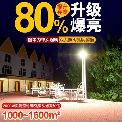 庭院灯家用阳室内照明太能一拖应二感防灯水农村超亮大功SZQR387W