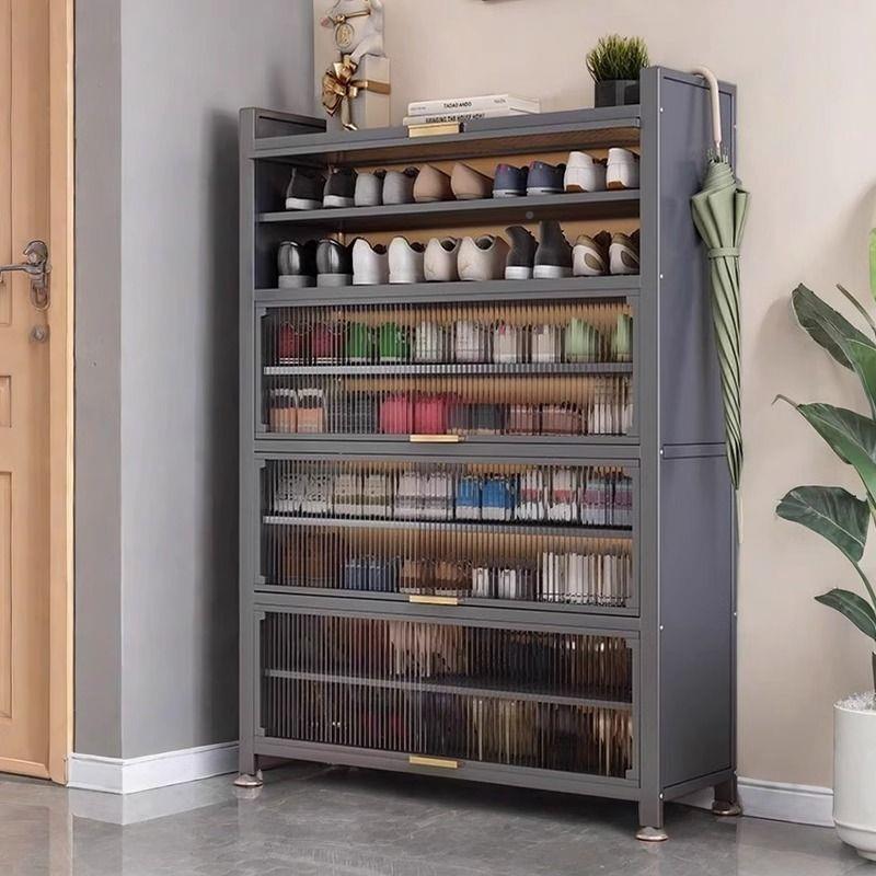 柜新款加厚钢制鞋柜容柜量鞋架家用门口一体落地多QXQ层储物置物