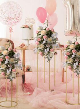 电镀几何方框路庆引婚婚礼架YNK花台道具金色电镀方框铁艺子长方