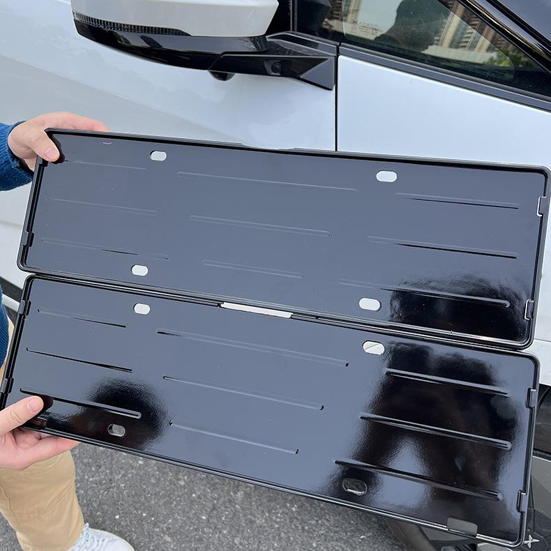 24纹-2新6款46540极氪001专用车牌架全包牌照框托碳纤款极0氪01