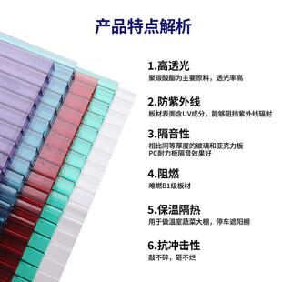 8AUVmm-12mmPC空四板层彩色阳光户外幕墙透明光房蜂阳窝遮中阳板