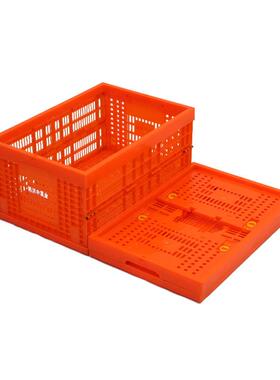 塑峰厂直家销橘新红色折塑料筐600叠-280料折叠筐SEK大号折叠周转