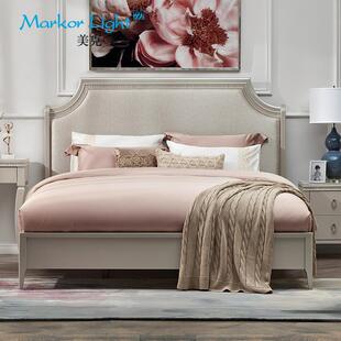 xyt美克美家旗下巴黎仲夏现代简约实木软包床主卧双人轻奢床1.8m