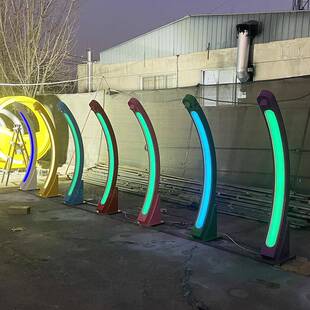 五线谱互动柱智慧公园步道装饰人体手臂感应互动音乐灯光柱