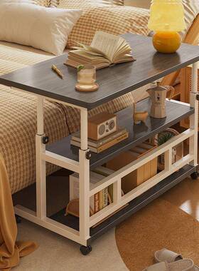 可移动升降床边学习桌电脑桌折叠跨床懒人卧室办公升降桌可调节