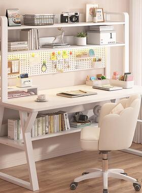 书桌学生家用电脑桌卧室洞洞板桌子简易出租屋初中生学习桌写字桌