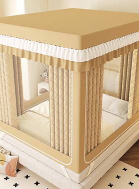 2防02604夹棉25新款纯色冬季保夹棉蚊全底防风尘遮光帘坐床帐A类