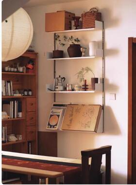 极简is轨道置物架合白色墙45221上收壁n挂金属隔板书架置组物柜纳