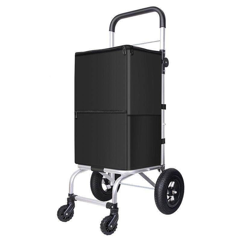 ?车购物车买菜小拉家用铝合气拉杆车金充轮手拉F76TT9HT车静音小