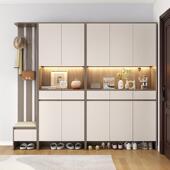 木月玄关柜入户客厅断147柜隔屏风柜家用换鞋 鞋 凳一体柜感组合应