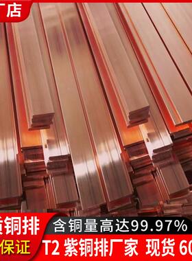 铜源头生产厂家模电紫具极铜接地铜排扁条T2镀锡铜板铜棒排NHD红