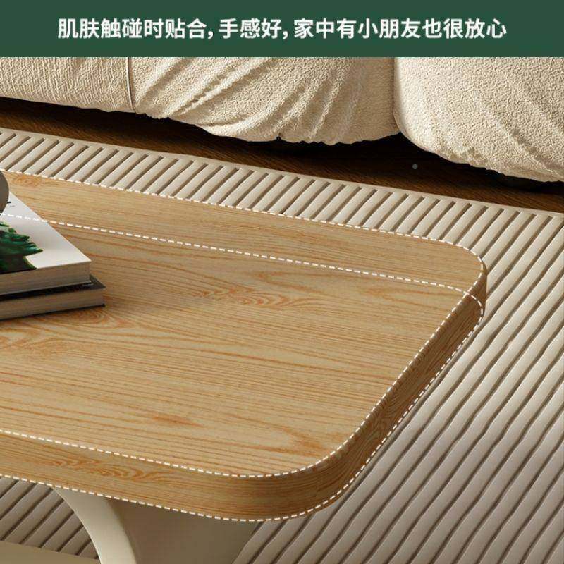 奶油风实木茶客几家用小户创型原木茶台厅现代简约ZAP网意红方形