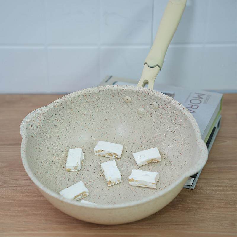 粘NDJ锅烘焙熬糖不做牛轧糖的锅酥牛不扎糖平底锅雪花锅深煎锅沾