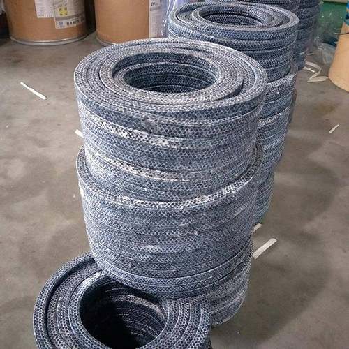 纤维盘根浸四高氟涂石墨腐蚀814碳温四纤维盘根碳素聚氟盘根厂家