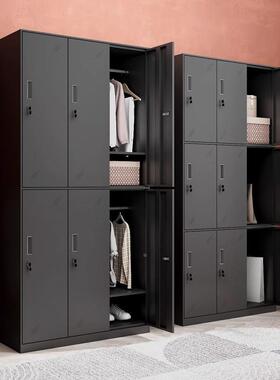 黑色高端文件柜办公室物财务凭柜员衣工多门证更柜带锁储柜铁ZR-1