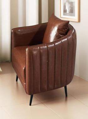 美式复古吧酒皮吧单人沙发西餐厅IGW清桌椅烧烤店咖啡轻奢店艺座