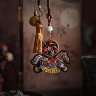 ?马刺绣diy工材料包香手国囊马上有Fh(x}#g@香钱生肖挂件包自制风