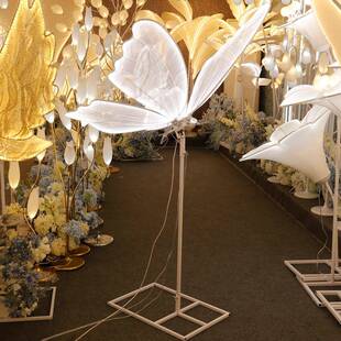 婚庆道具电饰动发蝴蝶翅膀舞台装吊光FPA包顶专用婚礼路引间布置