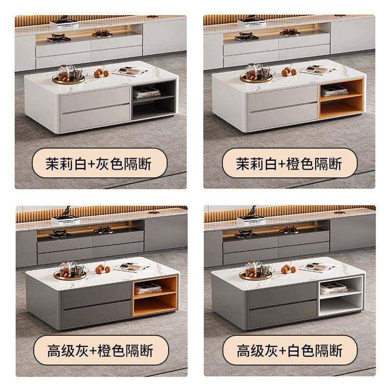 实木电视茶几组合套装厅家用新款高柜小户客柜2295型落板地岩电视