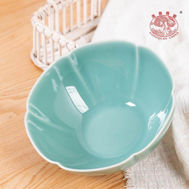 泉青瓷厂家CRU龙直销创意中式大号汤汤陶碗瓷酒店家用8寸面碗