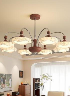 氏学客布14671艺吊宋灯家用大厅卧室主灯美法厅式复古胡桃木色餐
