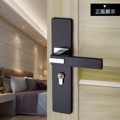 门锁室内卧室用房间型实木无品牌/门锁现代家用灰色简约静通音把