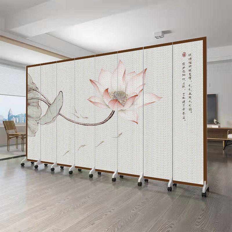 中式屏风隔断客厅遮挡卧室玄关可移动折叠墙办公室山水画仿古室内