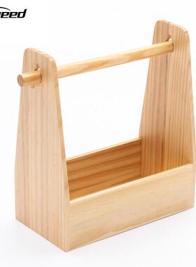 Hispeed旗速户外收纳提篮调味品野餐烧烤餐具配件木质收纳盒