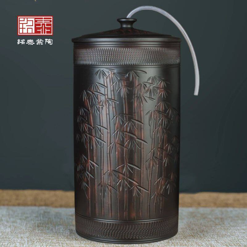 水缸家用储水用陶瓷老式带盖纯净水桶大容量过滤泡茶台饮水机抽D&