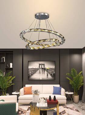 新款简约轻奢水晶吊灯客厅现代高档LED灯饰复式楼创意豪华版灯具