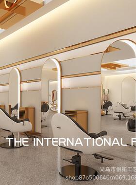 网红发廊专用理发店单面挂墙镜子壁挂式LED触控款镜台[工厂直销]