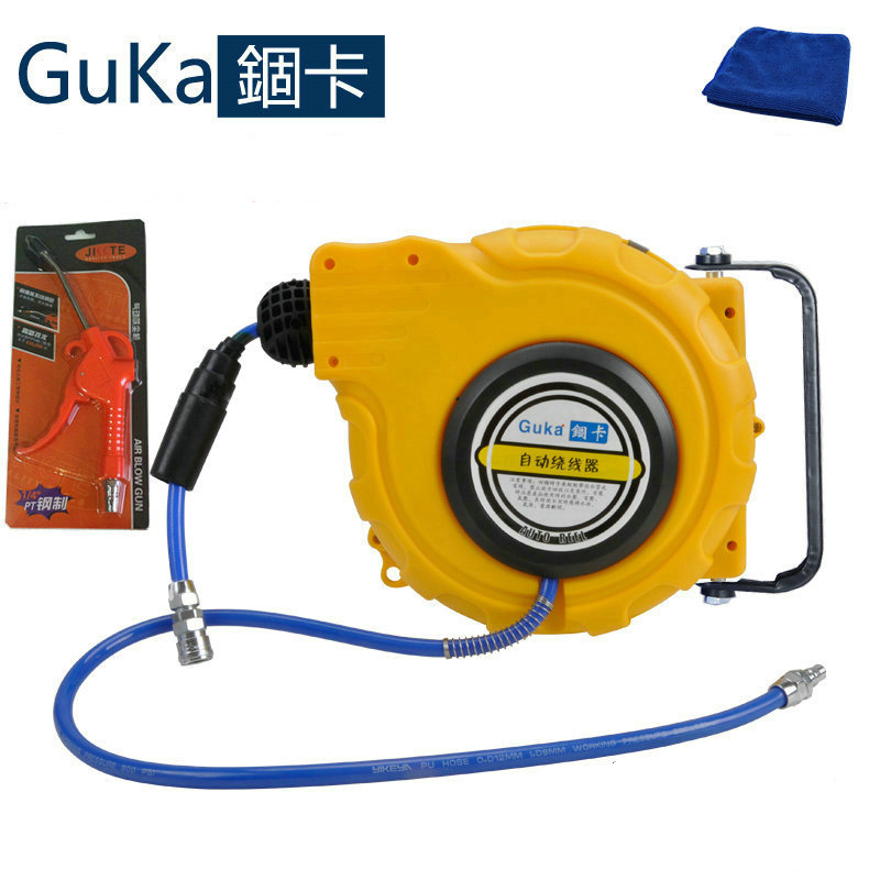 锢卡自动伸缩卷管器高强度PU包纱管气动工具10-20米气鼓水鼓