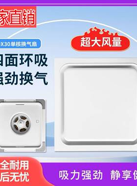 石膏板换气扇PVC塑料板吊顶排气排风蜂窝大板开孔300x300木吊顶