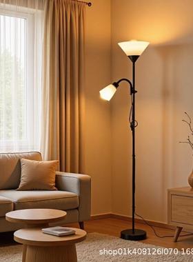 落地灯北欧客厅卧室简约LED现代装饰书房多功能子母立式台灯