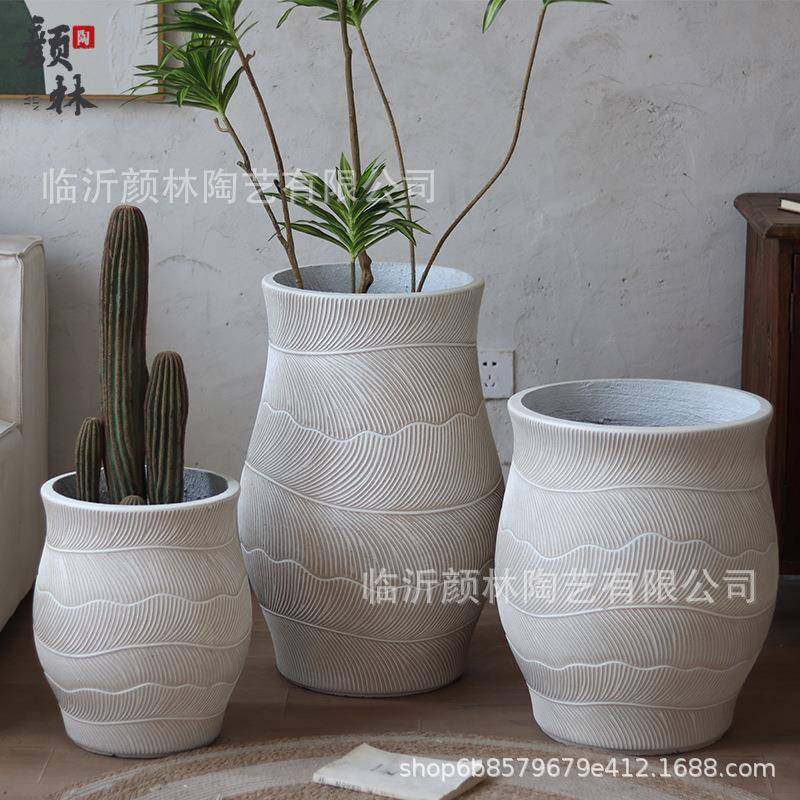 复古白镁泥花盆大号落地花器高款花盆客厅花园售楼部商场装饰绿植,纺织面料/辅料/配套,纺织机械配件,淘宝优惠券,粉丝福利购,淘宝优惠卷