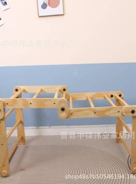 儿童室内游乐场攀爬玩具蒙特梭利可折叠木制滑梯拱形摇杆攀爬架