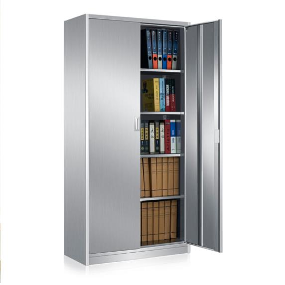 不锈钢文件柜钢制办公储物柜不锈钢带锁资料柜铁皮档案柜