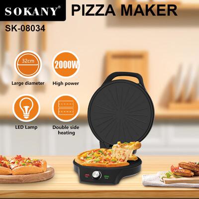 出口SOKANY08034披萨机电饼铛煎饼机不粘加热煎烤机三明治可丽饼